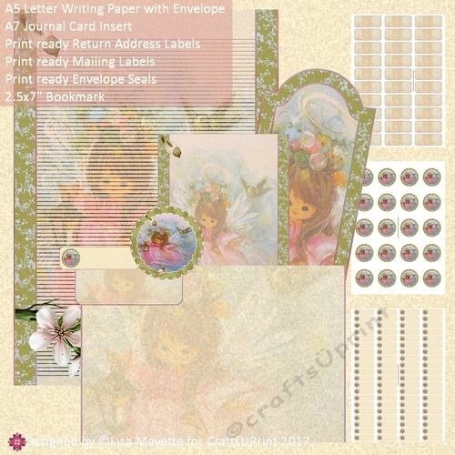 Vintage Holiday Angel A5 Stationery Set