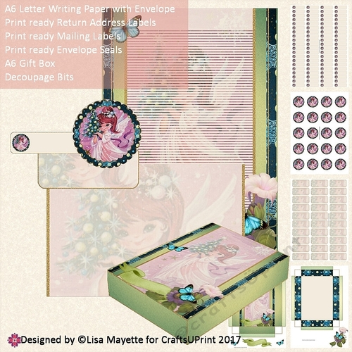 Vintage Pink Angel A6 Stationery Set