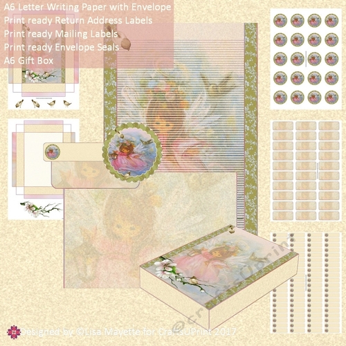 Vintage Holiday Angel A6 Stationery Set