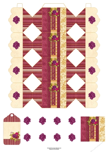 3D Holiday Greetings Decoupage Christmas Cracker Box with Gift Tag
