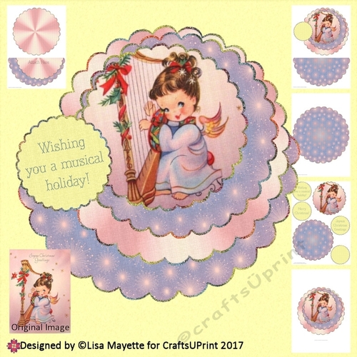 Vintage Cute Angel Decoupage Wobble Card Kit