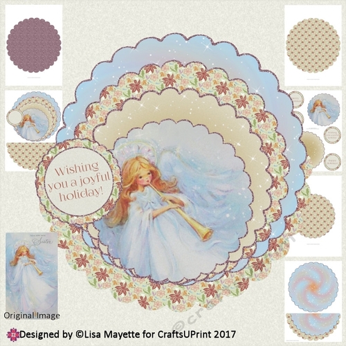Vintage Winter Angel Wobble Card Kit