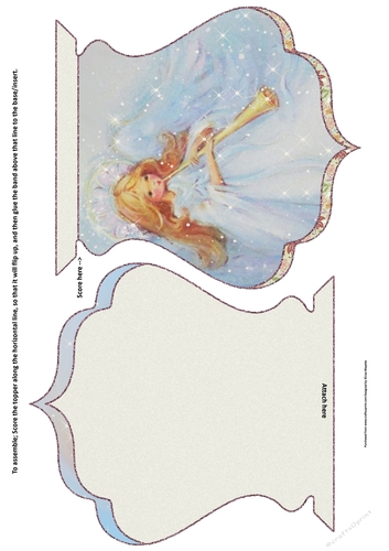 Vintage Winter Angel Qua-trefoil Shaped Quick Card