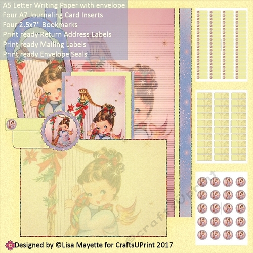 Vintage Cute Angel A5 Stationery Set