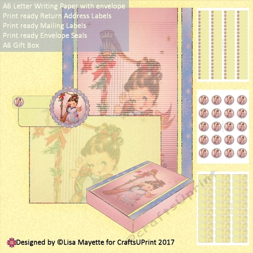 Vintage Cute Angel A6 Stationery Kit