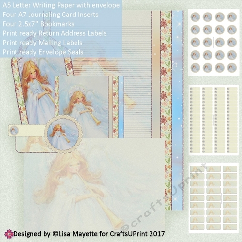 Vintage Winter Angel A5 Stationery Set