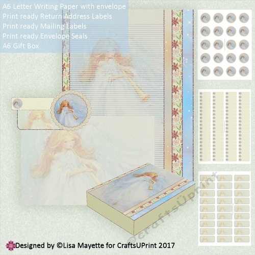 Vintage Winter Angel A6 Stationery Kit