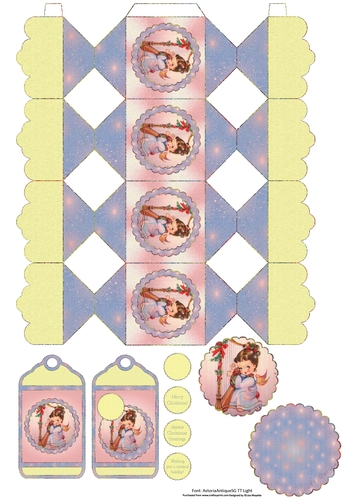3D Vintage Cute Angel Cracker Box with Gift Tag