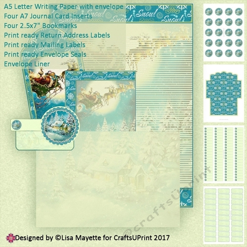 Vintage Christmas Scene A5 Stationery Set