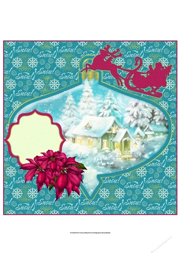 Vintage Christmas Scene 8x8 Quick Card