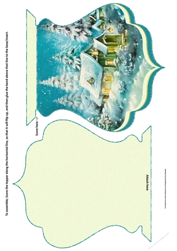 Vintage Christmas Scene Qua-trefoil Shaped Quick Card