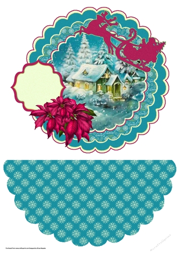 Vintage Christmas Scene Wobble Quick Card
