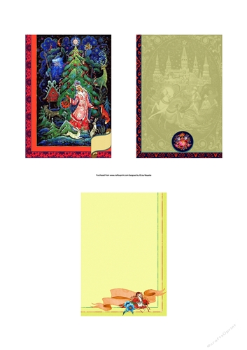 Vintage Russian Christmas Scenes A7 Journal Card Inserts