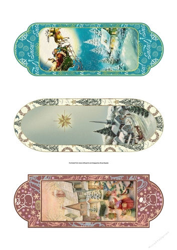 Vintage Christmas Scenes Bookmarks Set of 3