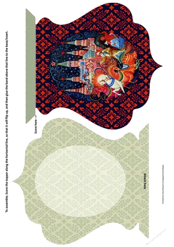 Vintage Russian Christmas Castle Qua-trefoil Shaped Quick Card