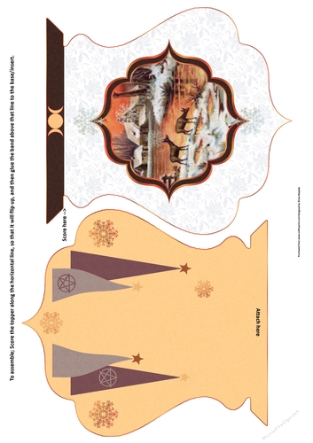 Vintage Solstice Sunset Quatrefoil Shaped Quick Card with Insert