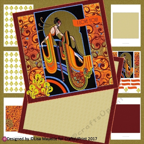 Art Deco Lady All Occasion Decoupage Card Making Kit