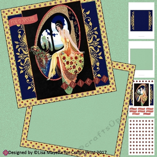 Art Deco Lady of Leisure All Occasion Decoupage Card Making Kit