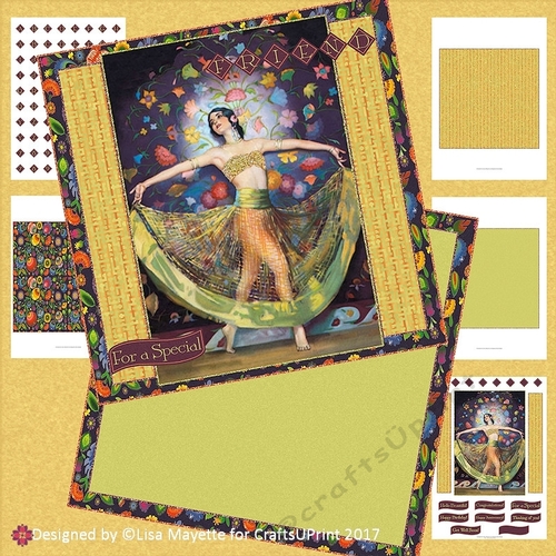 Art Deco Gypsy Dancer All Occasion Decoupage Card Making Kit