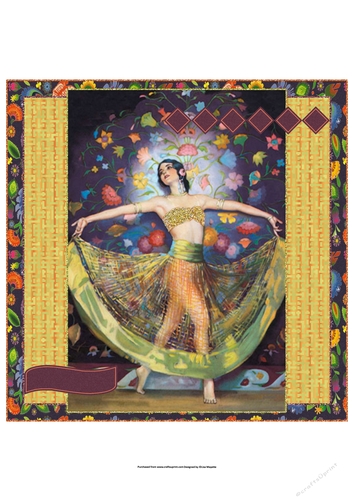 Art Deco Gypsy Dancer All Occasion Quick Card Topper