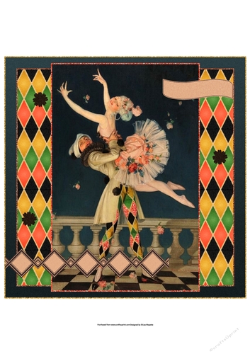 Art Deco Pierrot & Pierrette All Occasion Quick Card Topper