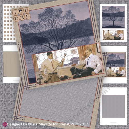 Vintage Art Deco Men Golf All Occasion Decoupage Card Making Kit