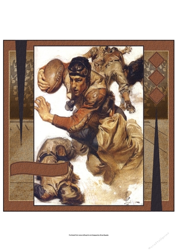 Vintage Art Deco Men Rugby All Occasion Quick Card Topper