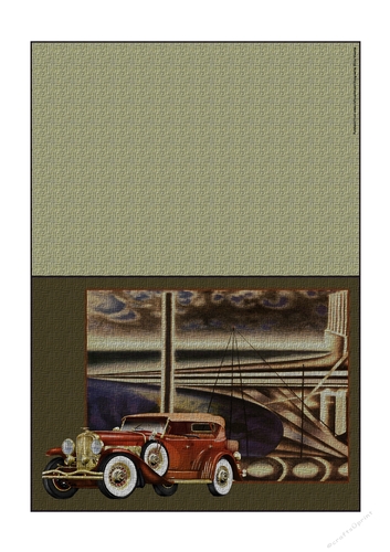 Vintage Art Deco Men Antique Car Cut and Fold Quick Card
