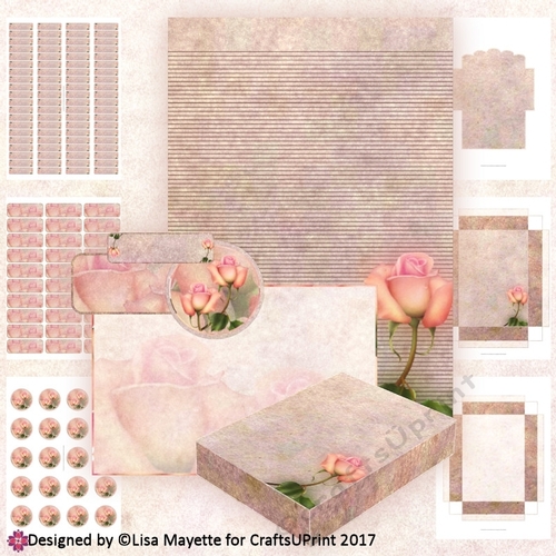Peach Downton Rose A6 Stationery Kit