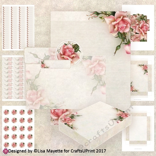 Pink Roses A6 Stationery Kit