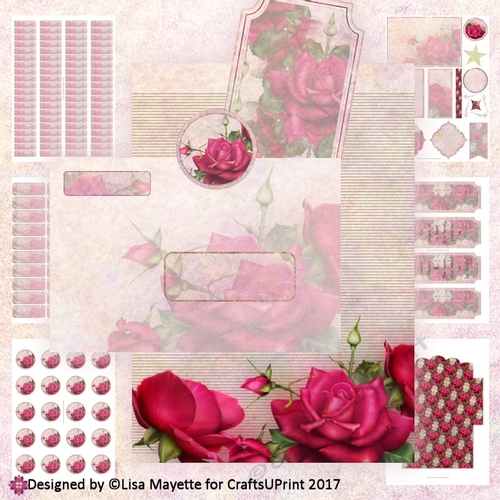 Red Celebration Rose A5 Stationery Set