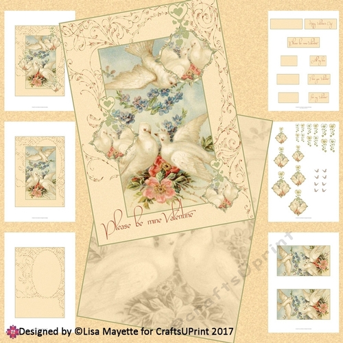 Vintage Love Doves Card Making Kit