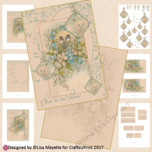 Vintage Bluebirds of Happiness Card Making Kit