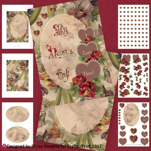 Vintage Victorian Pansies Card Making Kit