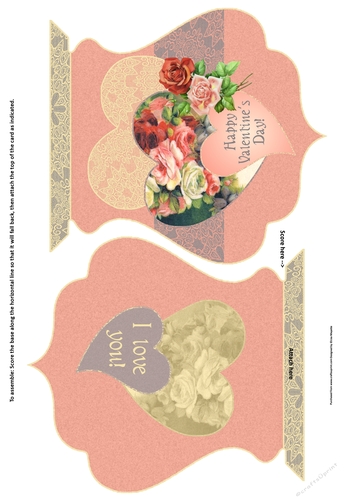 Vintage Victorian Roses & Buebells Cupid Qua-trefoil Valentine I Love You Quick Card