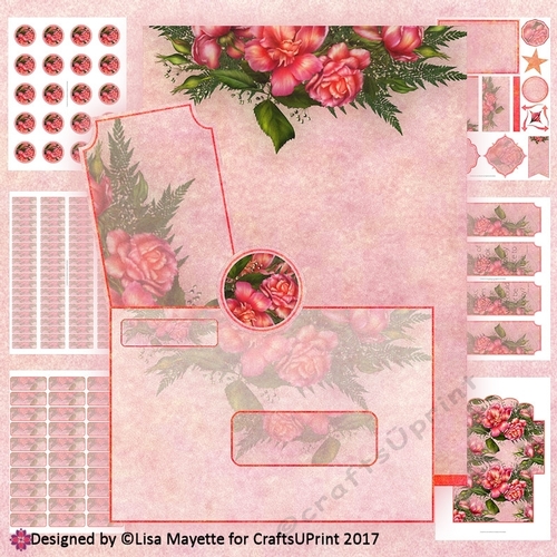 Glorious Pink Roses A5 Stationery Set