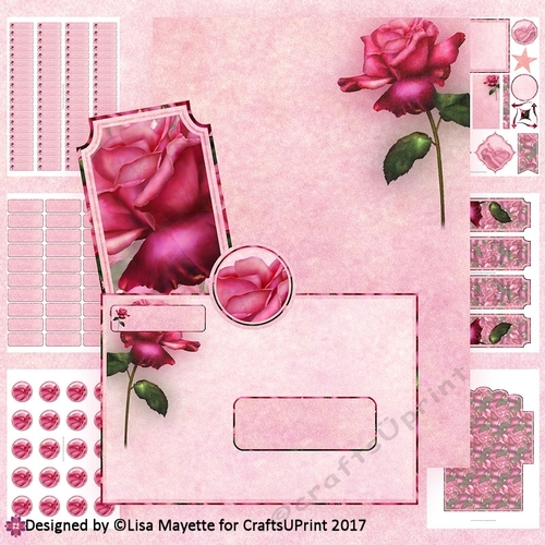 Magenta Pink Rose A5 Stationery Set