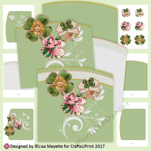 Vintage Clover St Patricks Day Pocket Card