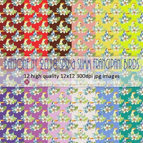 Pantone NY 2018 Spring & Summer Frangipani Birds