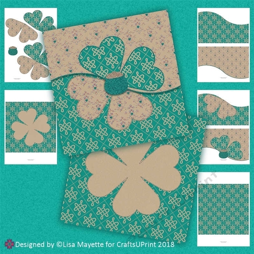 Lucky Clover Rainbow Claddagh St Patricks Day Gate Fold Card Making Kit
