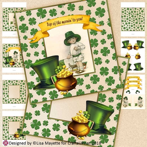 Vintage Lucky Boy St. Patricks Day Card Making Kit