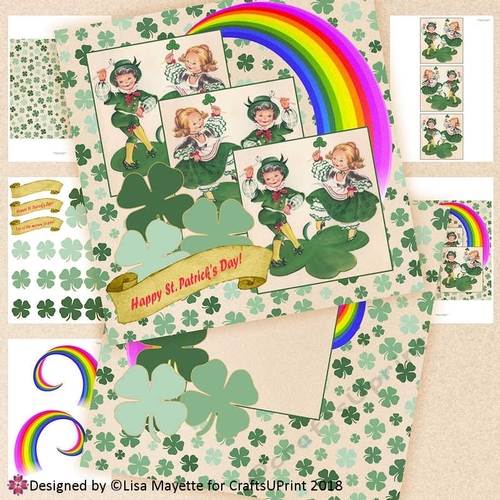 Vintage Lucky Kids St. Patricks Day Card Making Kit