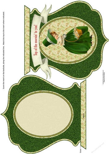 Vintage Flower Girl St. Patricks Day Top of the Mornin Qua-trefoil Quick Card