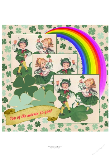 Vintage Lucky Boy St. Patricks Day Top of the Mornin Quick Card