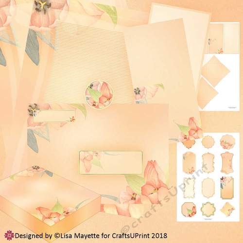 Peach Tulips A6 Stationery Kit