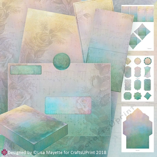 Vintage Musical Roses A6 Stationery Kit
