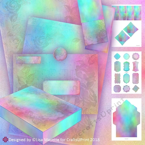 Vintage Musical Roses Rainbow A5 Stationery Kit