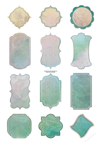 Vintage Musical Roses Qua-trefoil Gfit Tags