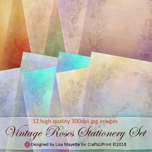 Vintage Roses Musical A4 Stationery Set