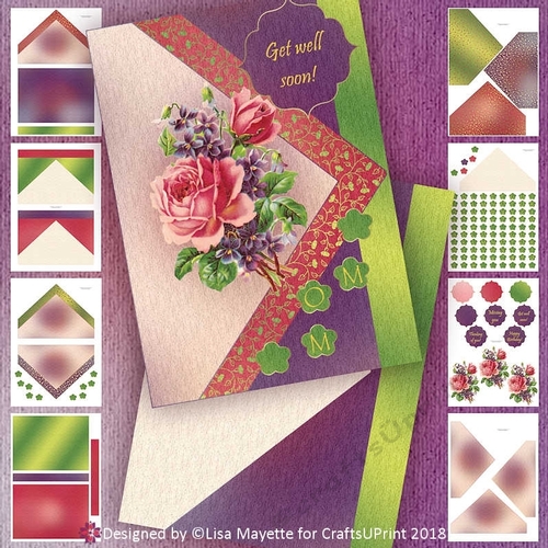 Vintage Victoiran Pink Roses & Violets All Occasion Card